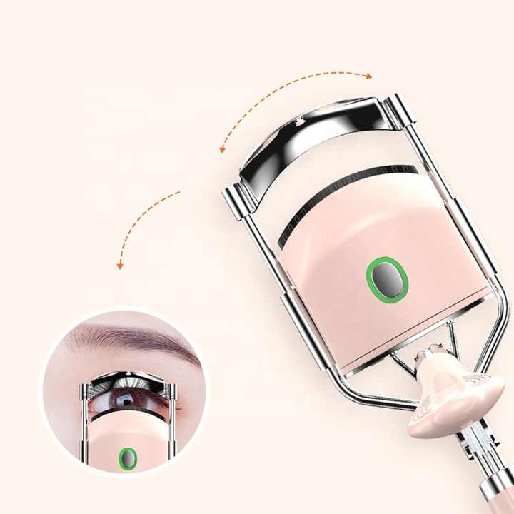 Pink USB-C Rechargeable Heated Eyelash Curler - Gentle Long-Lasting Lift with 2 Temperature Modes & Cute Cat Ear Design - Image 4