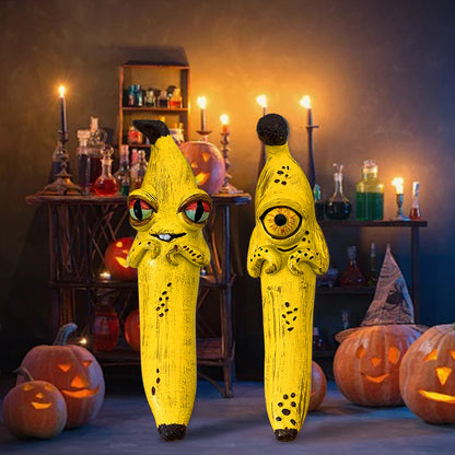 3 Pcs Style 1 Yellow Whimsical Magic Banana Monster Figurine - Quirky Resin Art Decor for Home & Party - Image 3