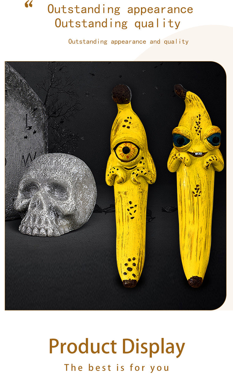 3 Pcs Style 1 Yellow Whimsical Magic Banana Monster Figurine - Quirky Resin Art Decor for Home & Party - Image 5