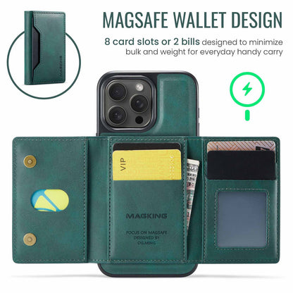 Brown Premium MagSafe Wallet Case for iPhone 16 Pro Max - Detachable PU Leather Magnetic Card Holder - Image 7