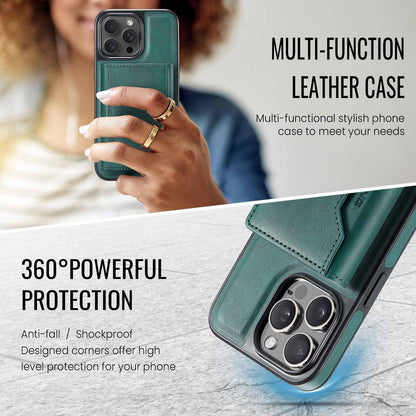 Black Premium MagSafe Wallet Case for iPhone 16 Pro - Detachable PU Leather Magnetic Card Holder - Image 9