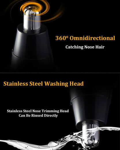 Gold and Black Versatile 4-in-1 USB Rechargeable Men's Grooming Kit - Precision Nose, Ear, Eyebrow Trimmer & Detail Shaver - Image 4