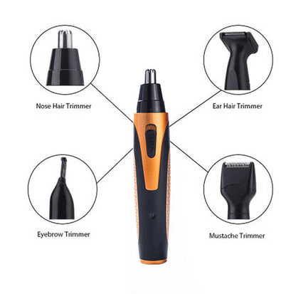 Purple and Black Versatile 4-in-1 USB Rechargeable Men's Grooming Kit - Precision Nose, Ear, Eyebrow Trimmer & Detail Shaver - Image 3
