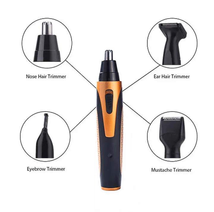Purple and Black Versatile 4-in-1 USB Rechargeable Men's Grooming Kit - Precision Nose, Ear, Eyebrow Trimmer & Detail Shaver - Image 3