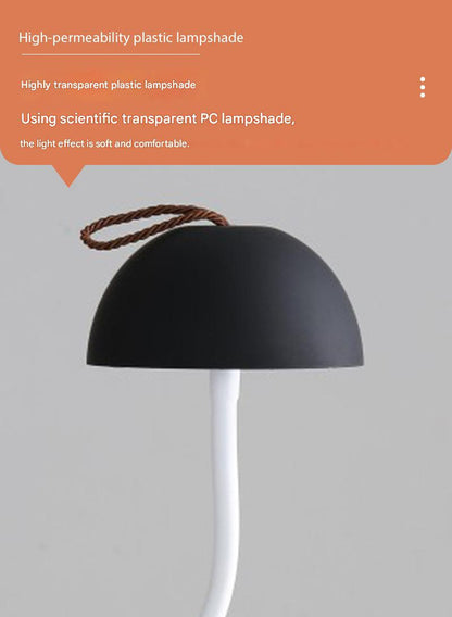 White Sleek Minimalist LED Mushroom Table Lamp - Rechargeable 3-Color Touch Control, Bar & Ambient Light - Image 6