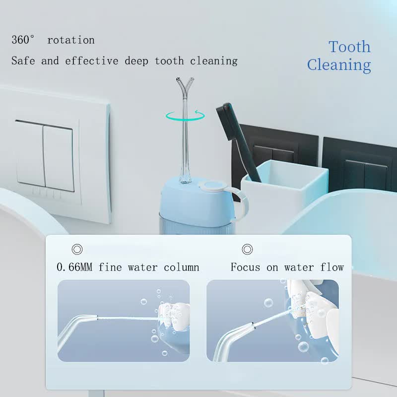 White Advanced Portable Water Flosser - USB Rechargeable Cordless Oral Irrigator, 3 Modes, IPX7 Waterproof for Travel & Home - Image 5