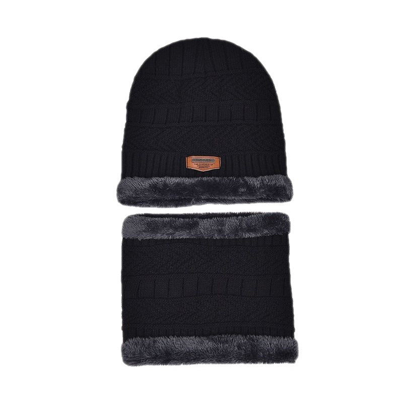 Black Men's 5-Piece Winter Essentials Set -  Lined Beanie Hat, Neck Warmer, Touchscreen Gloves & 2 Pairs Thermal Socks - Image 2