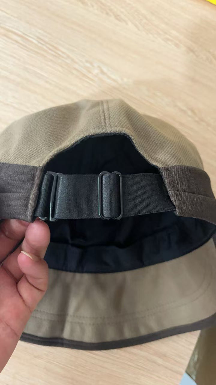 Beige Elegant Warm Bucket Hat - Minimalist Color Block Design, Face-Slimming Style for Autumn & Winter - Image 6