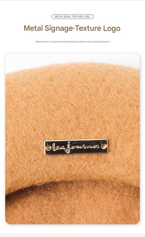 Red Elegant Wool Beret - Classic Warm Thick British Style Hat for Autumn & Winter - Image 5