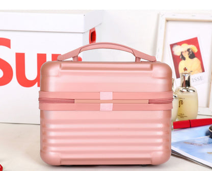 Pink Durable Hard Shell Makeup Travel Case - Large Capacity Portable Cosmetic Organizer Box with Handle - Image 4