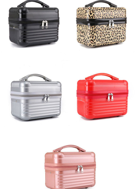 Black Durable Hard Shell Makeup Travel Case - Large Capacity Portable Cosmetic Organizer Box with Handle - Image 8