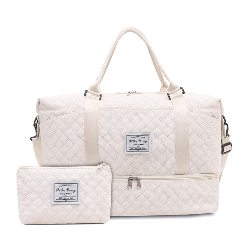 Pink Chic 3-Piece Quilted Travel Bag Set - Duffel, Crossbody Sling & Toiletry Pouch - Large Capacity & Lightweight - Image 6