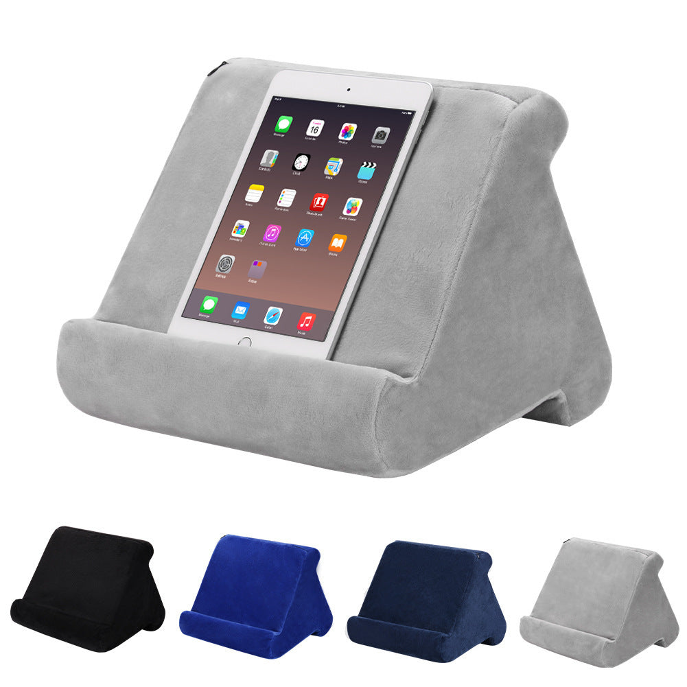 Black Soft Multi-Angle Tablet Pillow Stand - Comfy Reading & Viewing Holder for iPads, Books, eReaders - Image 2