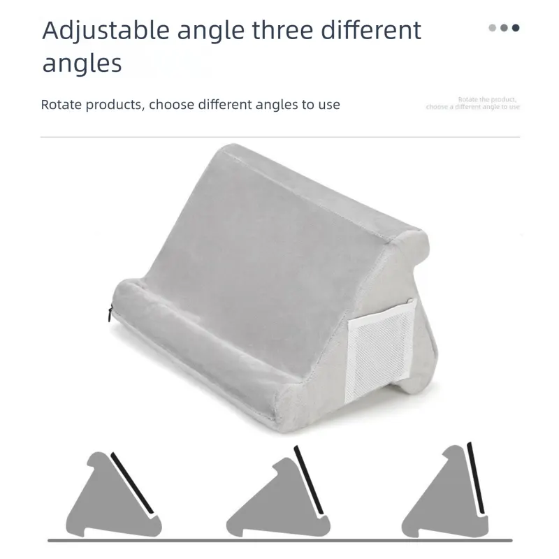 Black Soft Multi-Angle Tablet Pillow Stand - Comfy Reading & Viewing Holder for iPads, Books, eReaders - Image 4