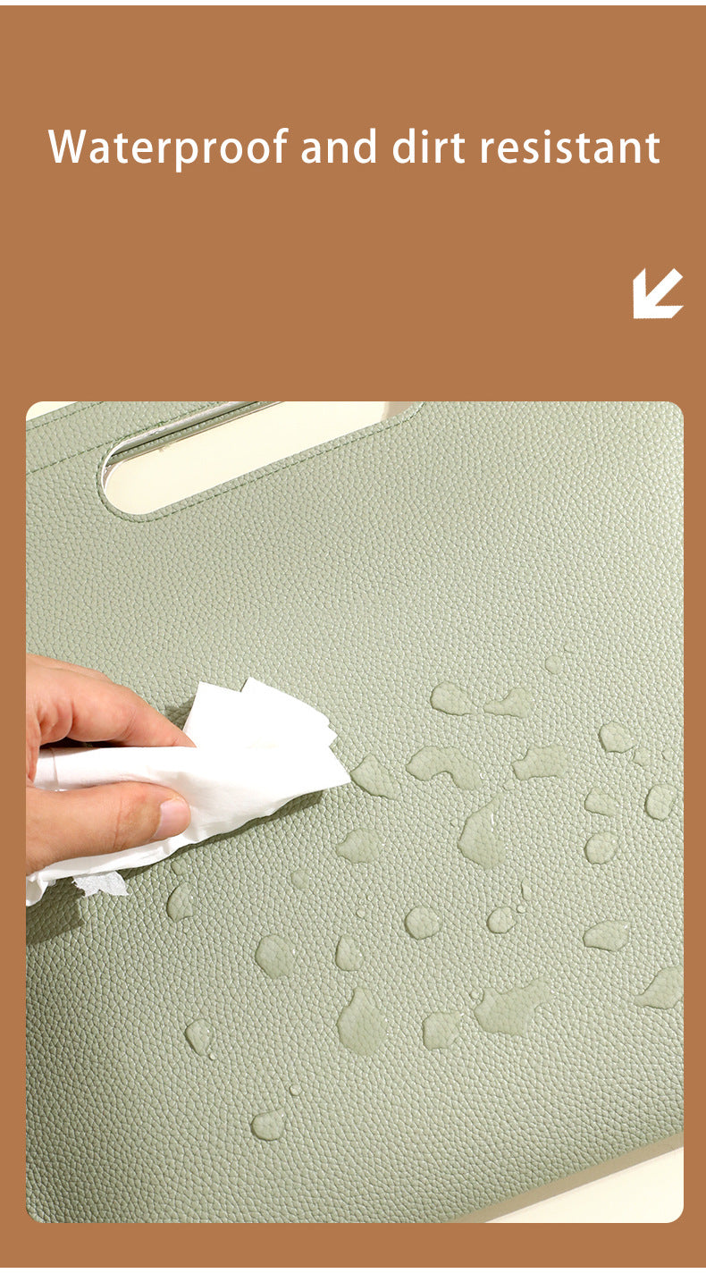 Grey Professional A4 PU Leather Document Bag - Waterproof Handheld File Folder Portfolio for Business & Conference - Image 9