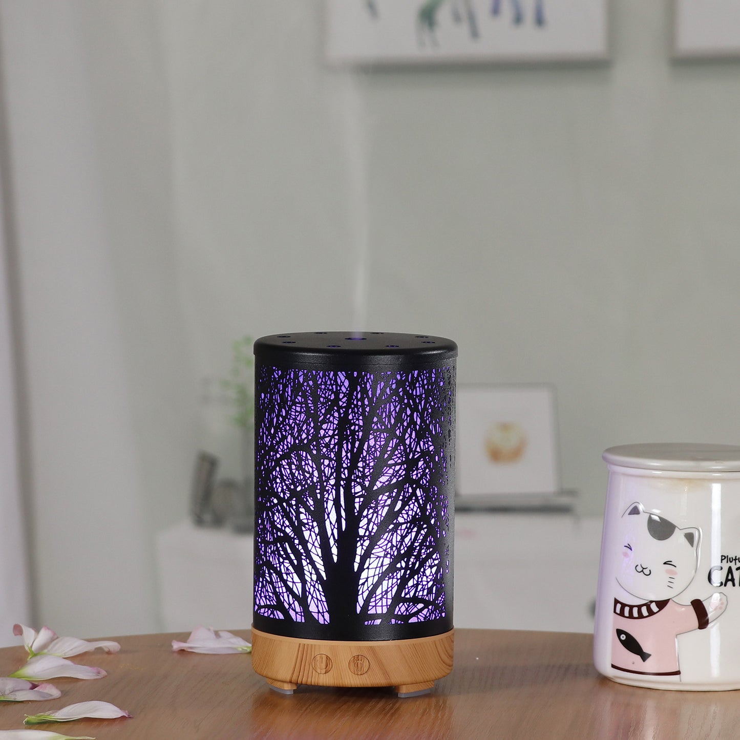 Black Forest Design Iron Essential Oil Diffuser - 7 Color LED Ultrasonic Cool Mist Humidifier 100ml - Image 4
