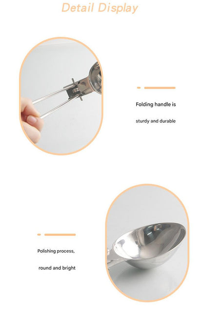 Silver 304 Stainless Steel Folding Camping Ladle  - 2 Pack Deep Serving Spoons, Portable & Eco-Friendly - Image 5