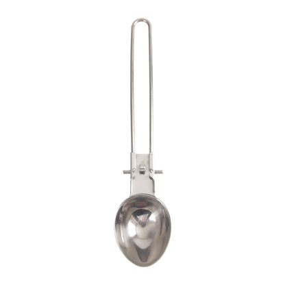 Silver Premium 304 Stainless Steel Folding Camping Utensil Set - Spatula & Deep Spoon Combo for Outdoor Cooking - Image 6