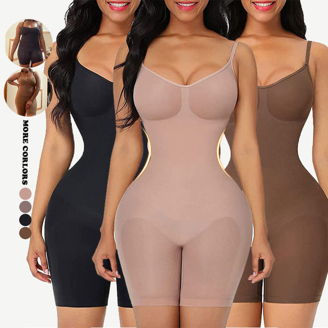 Size M Black Seamless Full Body Shaper for Women - Tummy Control, Butt Lifter & Thigh Slimmer Bodysuit  - Image 3