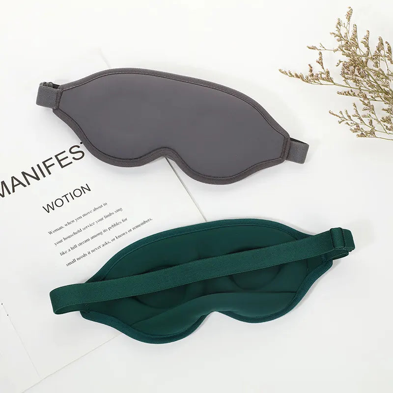 2 Pcs Grey 3D Contoured Eye Mask - Total Blackout, Pressure-Free Memory Foam, Skin-Friendly & Breathable for Deep Rest - Image 3