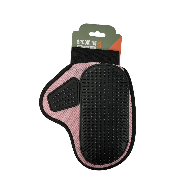 2 Pcs Pink And Black Pet Grooming Glove - Gentle Deshedding & Massage Mitt for Dogs & Cats, Efficient Fur Remover