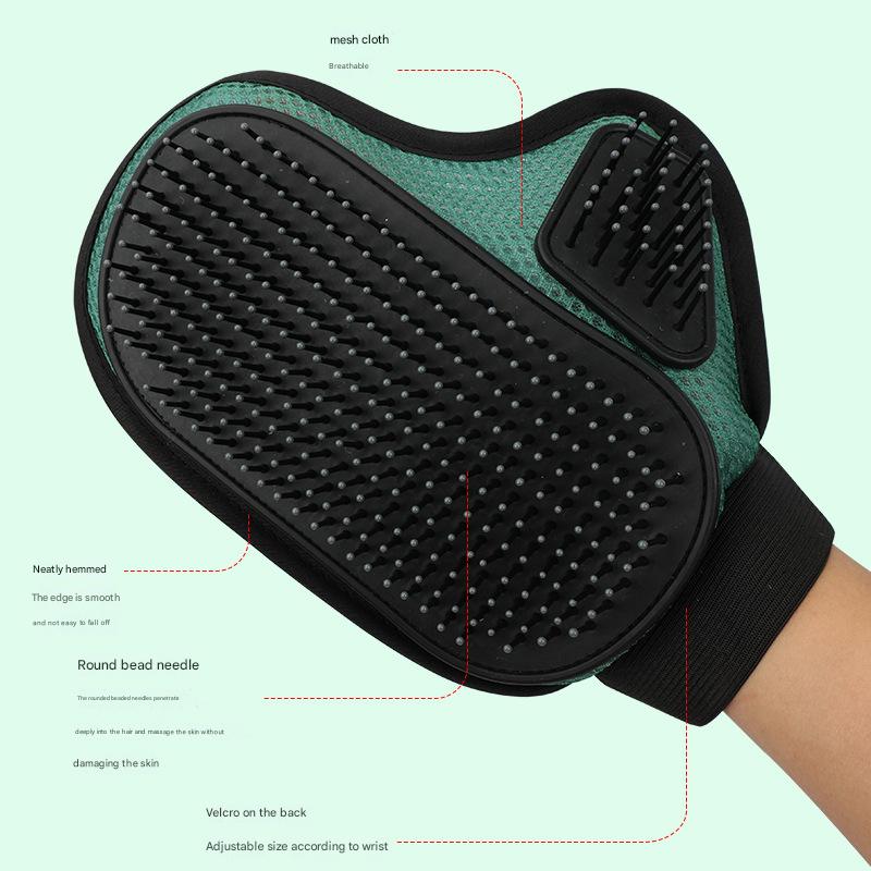 2 Pcs Pink And Black Pet Grooming Glove - Gentle Deshedding & Massage Mitt for Dogs & Cats, Efficient Fur Remover - Image 3