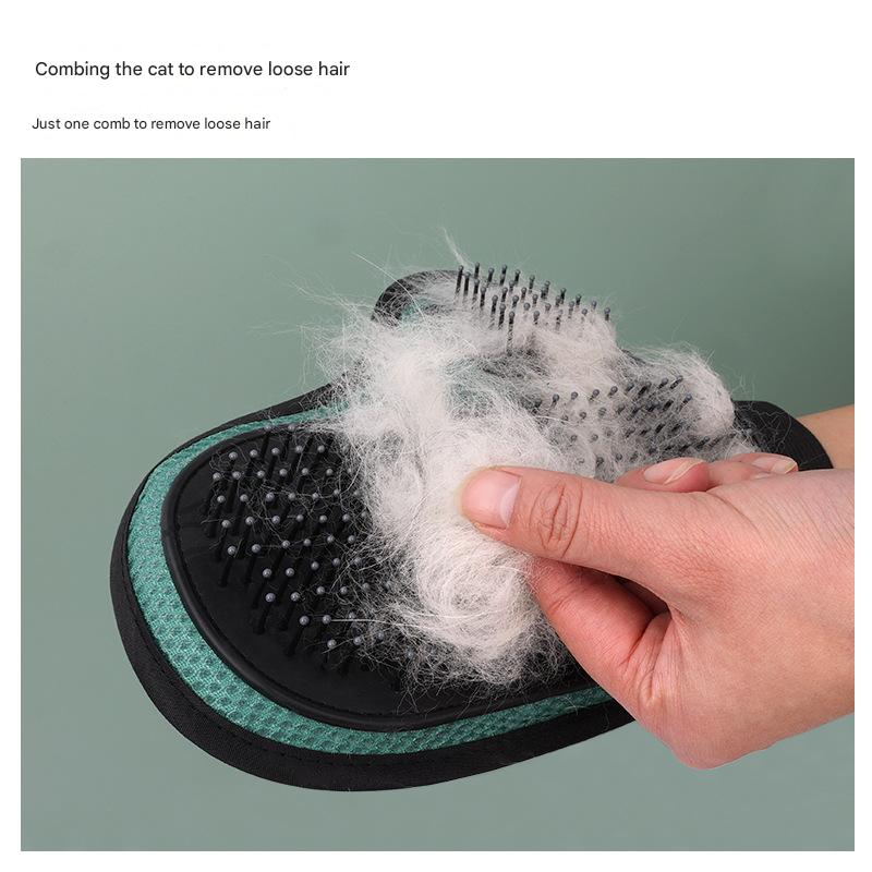 2 Pcs Grey And Black Pet Grooming Glove - Gentle Deshedding & Massage Mitt for Dogs & Cats, Efficient Fur Remover - Image 5