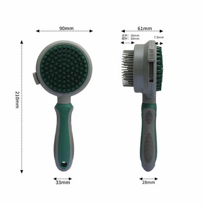Pink And Grey Dual-Sided Pet Grooming Brush - Self-Cleaning Slicker & Gentle Massage Bath Comb for Dogs & Cats - Image 2
