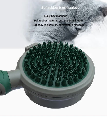 Pink And Grey Dual-Sided Pet Grooming Brush - Self-Cleaning Slicker & Gentle Massage Bath Comb for Dogs & Cats - Image 7