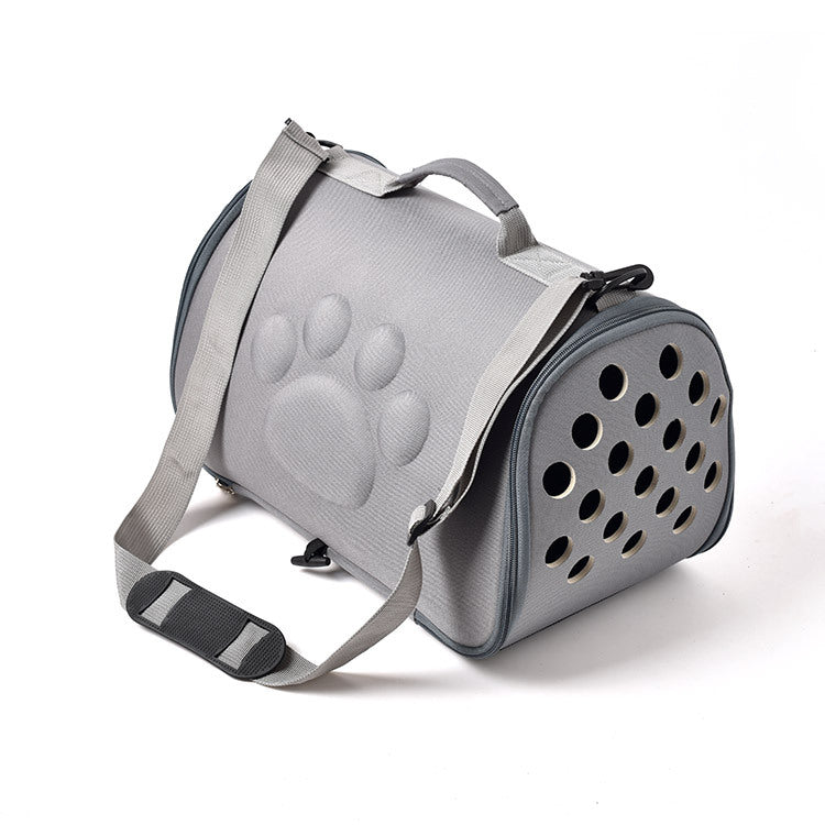 Grey Stylish EVA Pet Carrier Bag - Lightweight Portable & Breathable Travel Crate for Small Dogs & Cats