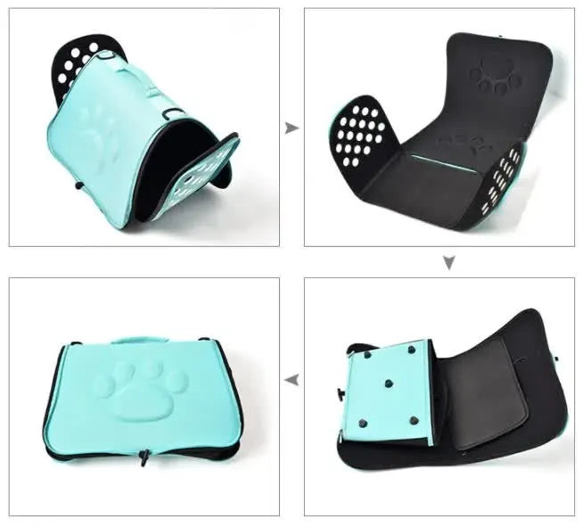 Black Stylish EVA Pet Carrier Bag - Lightweight Portable & Breathable Travel Crate for Small Dogs & Cats - Image 3
