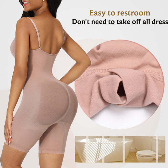 Size XL Brown Seamless Full Body Shaper for Women - Tummy Control, Butt Lifter & Thigh Slimmer Bodysuit  - Image 9