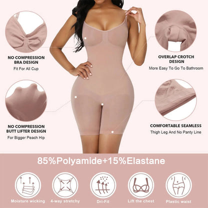 Size XXXL Brown Seamless Full Body Shaper for Women - Tummy Control, Butt Lifter & Thigh Slimmer Bodysuit  - Image 6