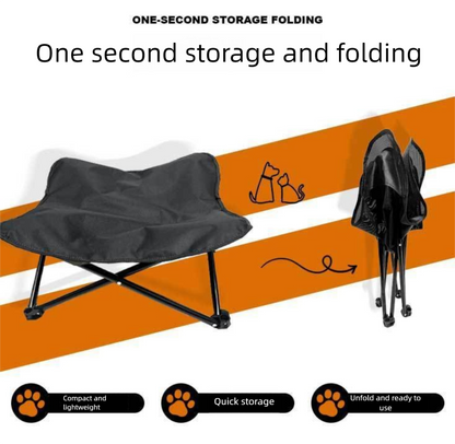 Green Elevated Comfort Pet Bed - Portable & Foldable Dog Cat Cot - Durable 600D Oxford Fabric, Washable Cover, All Seasons - Image 5