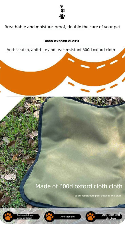 Brown Elevated Comfort Pet Bed - Portable & Foldable Dog Cat Cot - Durable 600D Oxford Fabric, Washable Cover, All Seasons - Image 2