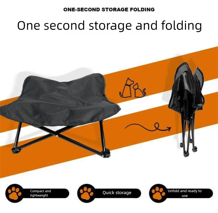 Brown Elevated Comfort Pet Bed - Portable & Foldable Dog Cat Cot - Durable 600D Oxford Fabric, Washable Cover, All Seasons - Image 5