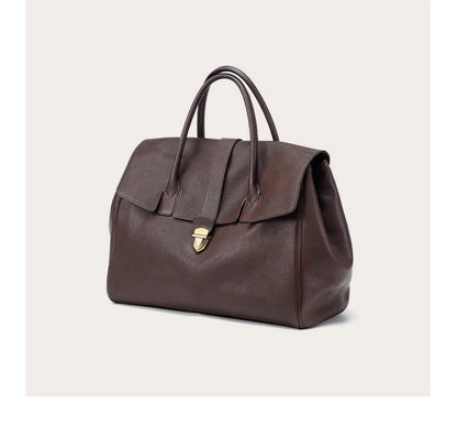 Size XL Black Elegant Women's Leather Briefcase Tote - Vintage Style Large Capacity Commuter Handbag - Premium Cowhide Leather - Image 5