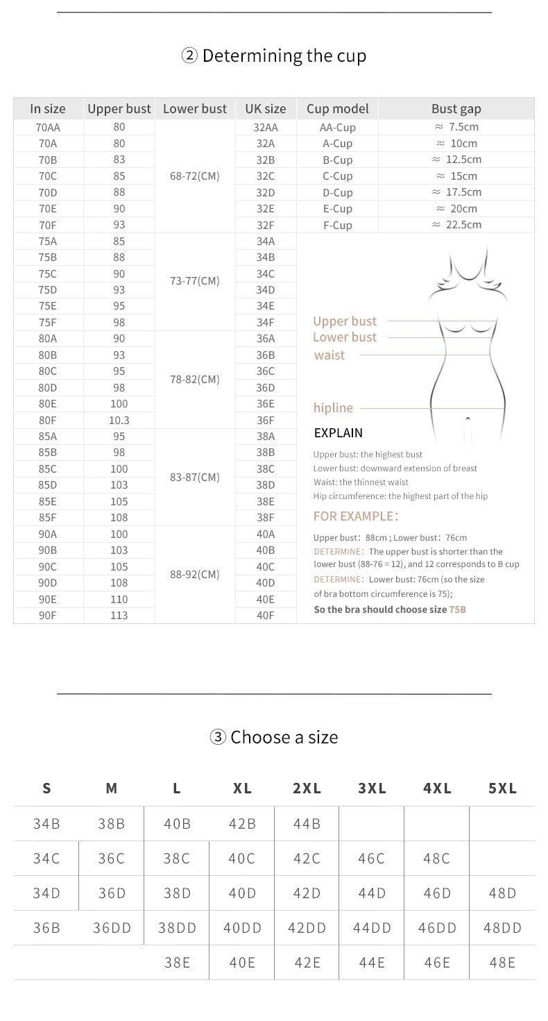 2 Pcs Size XXL Women's Wireless Large-Cup Lace Bra with Front Clasp - Comfortable, Breathable, Beige - Image 9