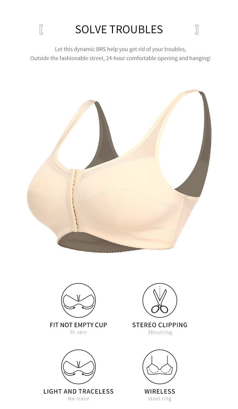 2 Pcs Size S Women's Wireless Large-Cup Lace Bra with Front Clasp - Comfortable, Breathable, Black - Image 7