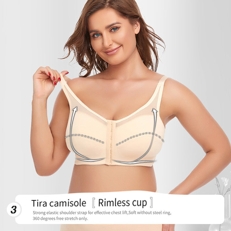 2 Pcs Size 4XL Women's Wireless Large-Cup Lace Bra with Front Clasp - Comfortable, Breathable, Black - Image 5