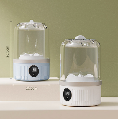 White Portable Mini Washing Machine - Rechargeable USB-C Electric Washer for Travel, Delicates & Socks - Image 2