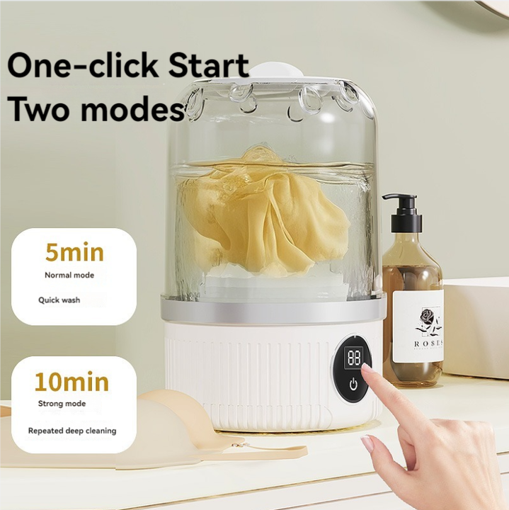 Blue Portable Mini Washing Machine - Rechargeable USB-C Electric Washer for Travel, Delicates & Socks - Image 4