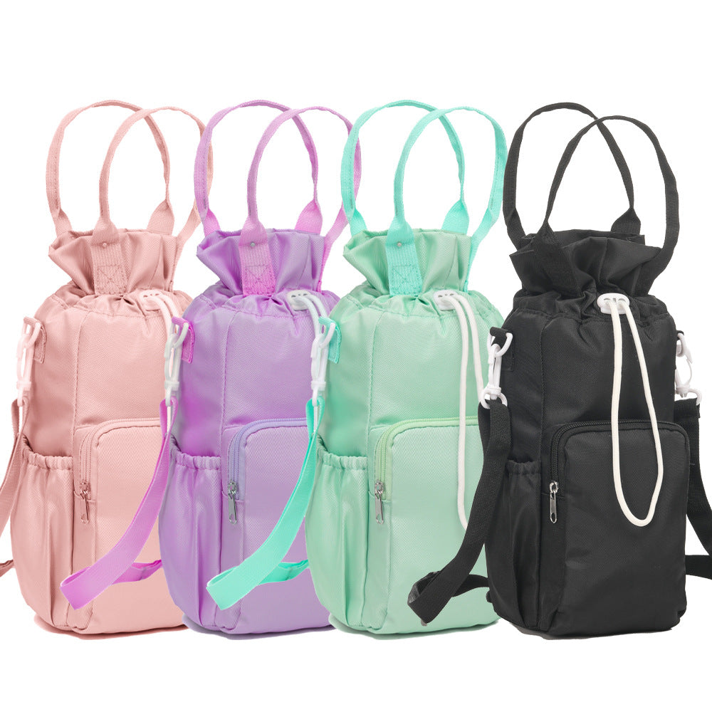 Green Insulated Tumbler Carrier Bag - Crossbody Water Bottle Holder with Pockets & Adjustable Strap for Large Cups (Note: cup not included) - Image 2