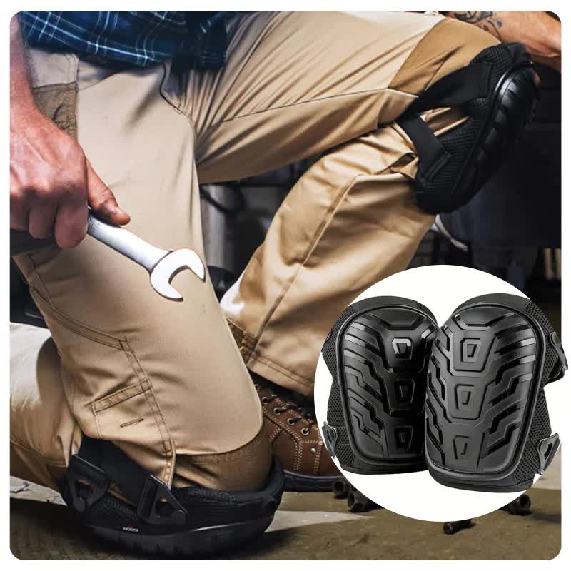 1 Pair Red Professional Hard Shell Knee Pads - Heavy Duty Protection for Work, Construction, Gardening & Outdoor Sports - Image 4
