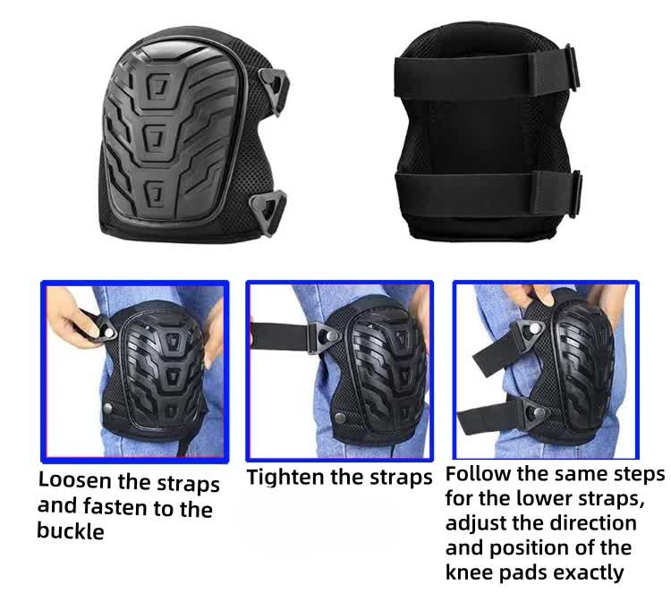 1 Pair Yellow Professional Hard Shell Knee Pads - Heavy Duty Protection for Work, Construction, Gardening & Outdoor Sports - Image 2