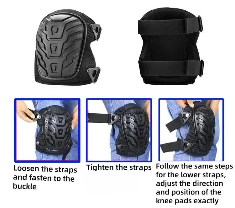 1 Pair Yellow Professional Hard Shell Knee Pads - Heavy Duty Protection for Work, Construction, Gardening & Outdoor Sports - Image 2