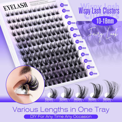 3 Pcs Black Stunning DIY Cluster Eyelash Extension Kit - 3 Trays, Mixed Lengths (10-18mm) Soft Vegan Wispy Lashes for Custom Volume - Image 2