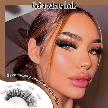 3 Pcs Black Stunning 100D DIY Lash Clusters - D Curl Faux Mink, Fluffy Volume, Mixed Lengths (10-18mm) Extension Look - Image 3