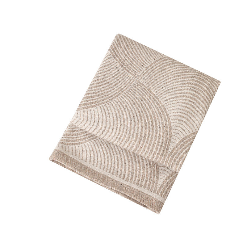 Khaki Luxurious Paisley Jacquard Throw Blanket - Soft Wool Blend with Tassels, 120x150cm, Lightweight Sofa & Nap Blanket - Image 4