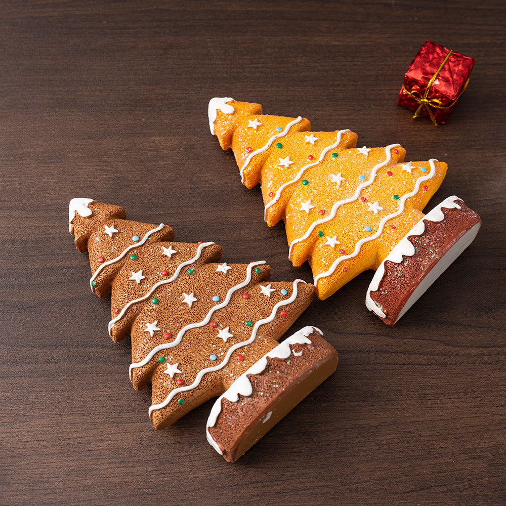 Yellow Charming Gingerbread Christmas Tree Figurine - Festive Resin Holiday Table Decor Ornament - Image 3